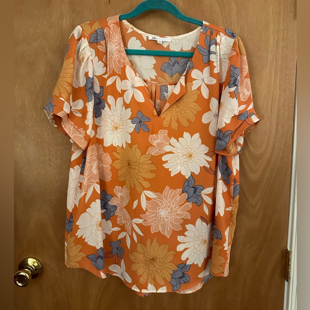 Women’s Floral Blouse, Size XL